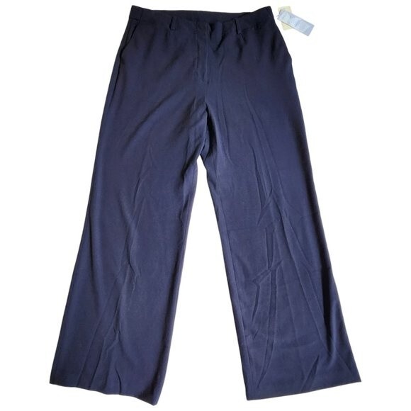 Coldwater Creek blue Willow Wide Leg Trouser Dress pants sz 14 MISSES - Picture 1 of 12
